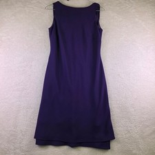 Sleeveless Purple Cowl Neck Cocktail Dress Layered Hem Sheath