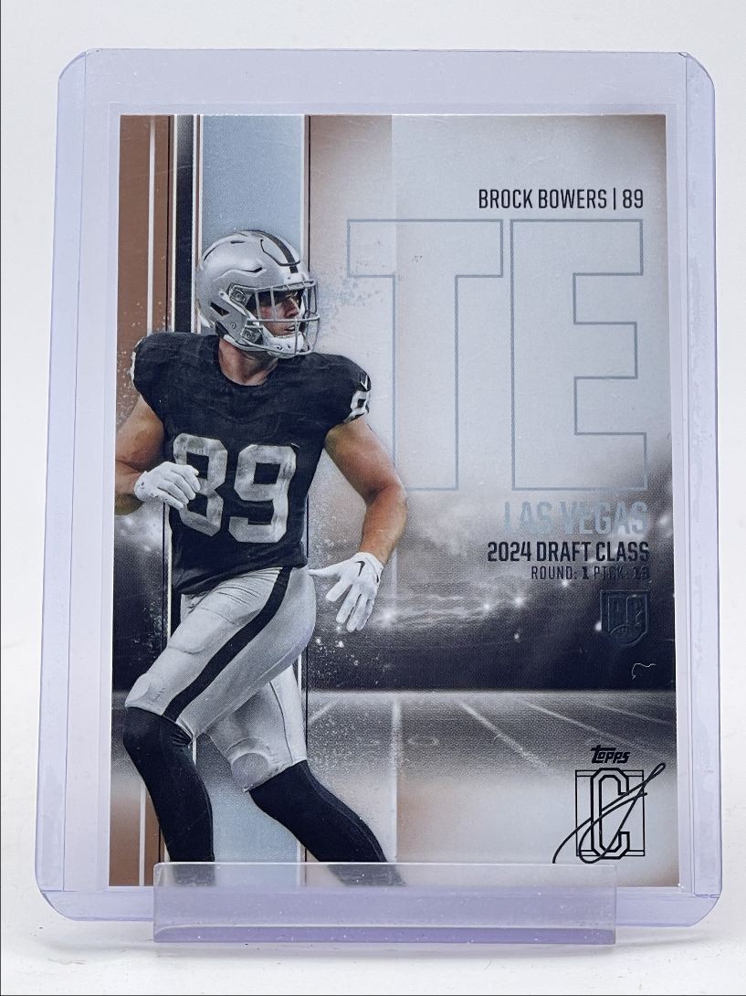 BROCK BOWERS 2024 TOPPS SIGNATURE CLASS FOOTBALL ROOKIE #129 RC Q4774