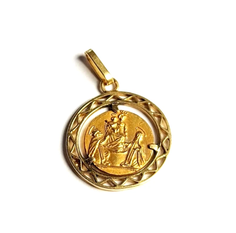 Pendentif Madonna Di Pompei En Or Jaune 18 Carats - Occasion