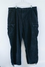 Vans Service Cargo Corduroy Pants Loose Tapered Fit Black Mens Size 40x31 Skater