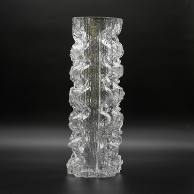 Rosenthal Martin Freyer Abstract Brutalist Op Art Glass Vase ''Glasstruktur'' 33cm