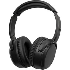 Black Wireless Over Ear Headphones Foldable Adjustable Padded with USB Cable