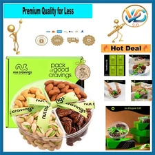 Holiday Christmas Nut Gift Basket Assortment Almonds Pistachios Honey Glazed,...