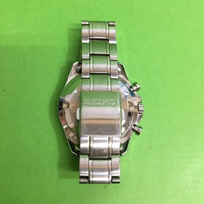 Seiko 8T63-00D0 Chronograph Quartz Men's Watch Black Dial Analog