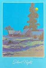 Maxfield Parrish Silent Night Vintage Christmas Card Brown & Bigelow 7.5x5.25