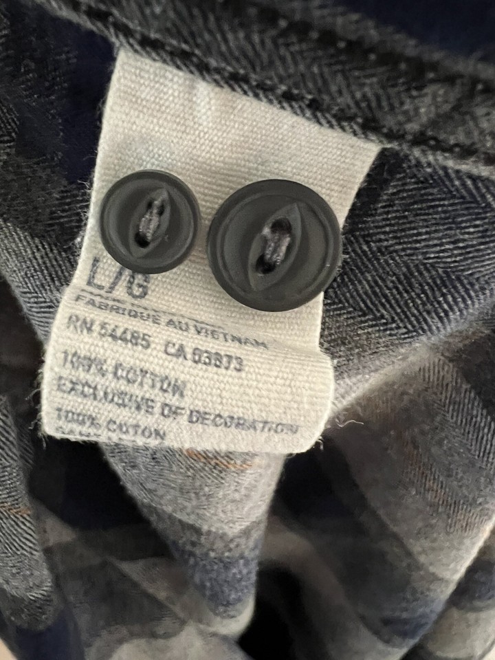 American Eagle Outfitter Men's L Blue Multicolored Plaid Longsleeve