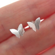 925 Sterling Silver Butterfly Stud Earrings