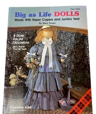 Vintage 1990 Big As Life Dolls Plaid Craft Booklet # 8584 By Mary Teager