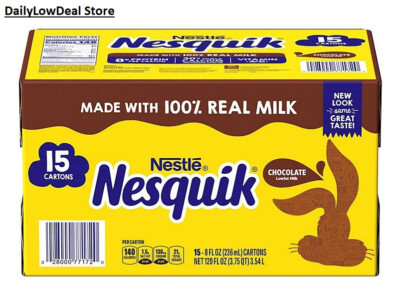 15 PACK - NESQUIK Chocolate Milk Beverage (8 fl oz) FRESH!! FREE SHIP!!