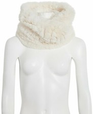 Steve Madden Faux-Fur Infinity Scar Plush Elegance Ivory ONE SIZE 10 x 27 in