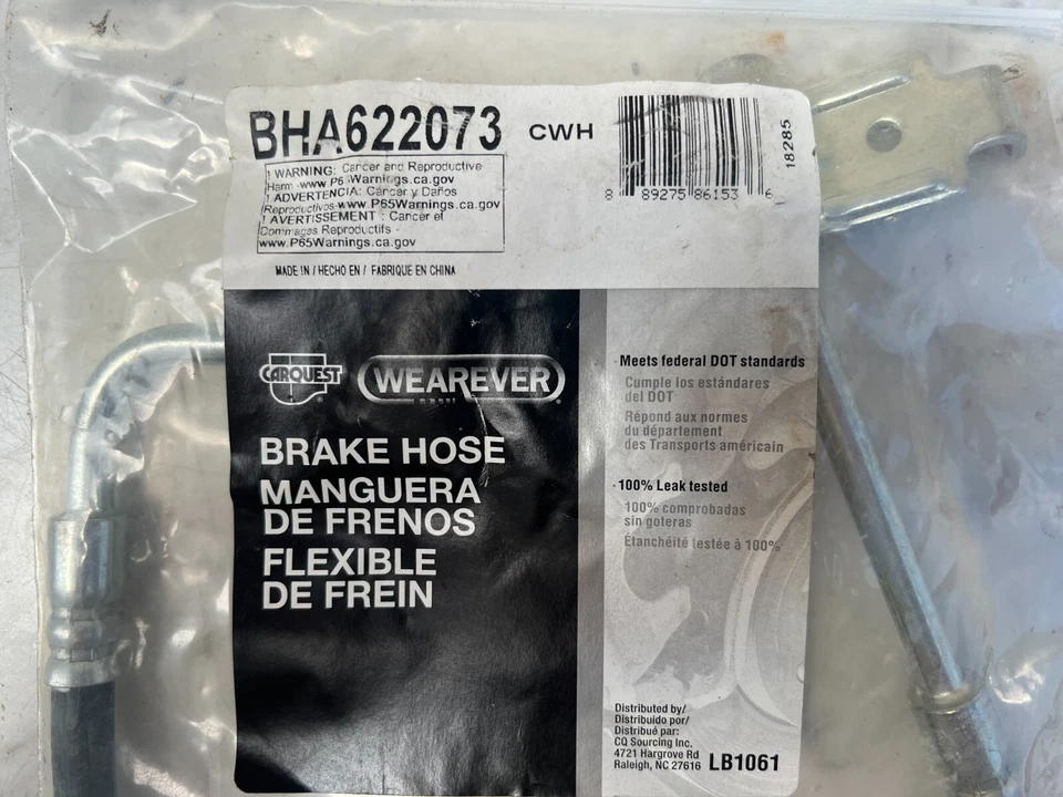 Conjunto de manguera de freno Carquest Wearever 3,8 L con junta 07-11 Jeep Wrangler JK 3,8 Foto 4 de 4