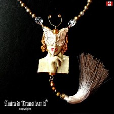 Art Deco Nouveau Jewelry Necklace Pendant Luxury Retro Butterfly Tassel Crystals