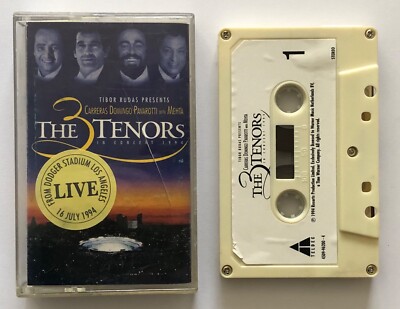 THE THREE TENORS   LIVE in CONCERT 1994 CASSETTE TAPE Carreras Domingo Pavarotti