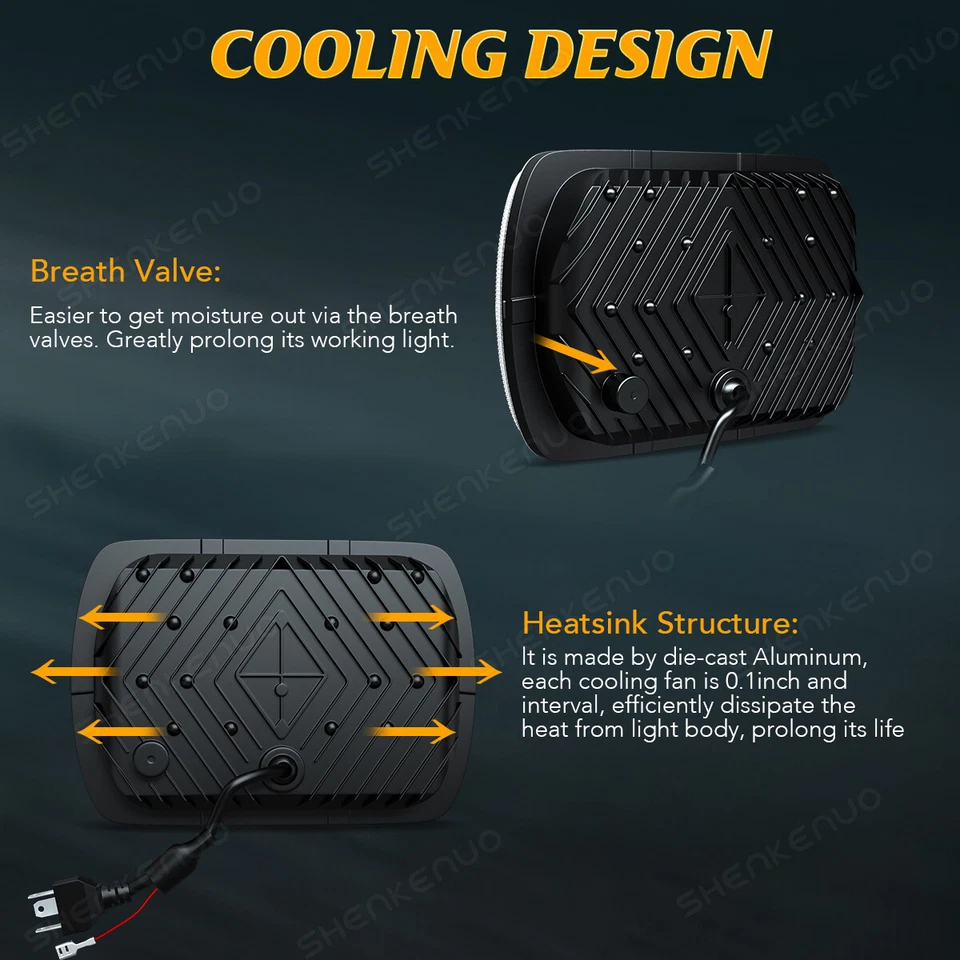 Par de faros LED DRL de 7X6" para Mitsubishi Mighty-Max DOT señal de giro alta/baja Foto 4 de 4