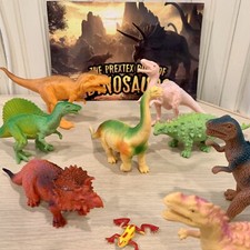 11 Dinosaur Toy Figures Prextex Educational Dinosaur Book  Plastic Storage Case