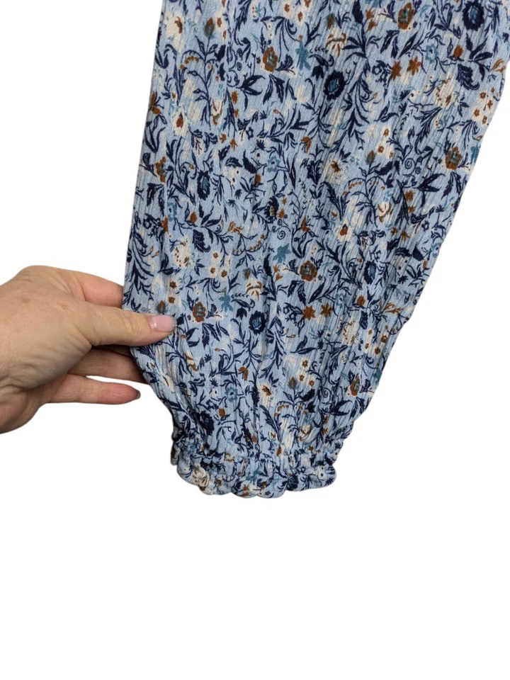 Blusa Caslon Nordstrom Azul Floral 1X Gasa Como Foto 3 de 4