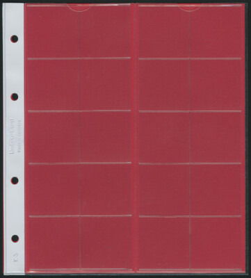 Lindner K3R KARAT Münzblätter Münzhüllen Ergänzungsblätter 20x 38mm rot 5 Stück