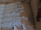 Handmade Crochet Shawl/Wrap with Tassel Trim - Blue Shimmer Yarn — photo 4