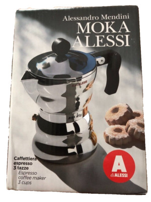 Alessandro Mendini Moka Allessi AAM33/3 3 cup stovetop espresso maker new