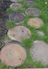 Set 4 pcs Stepping Stone Log slab Mold Concrete Cement Mould for garden path#S40