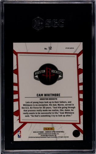 2023 Donruss Optic | My House - Purple Prizm (RC) | CAM WHITMORE #12 - Picture 2 of 2