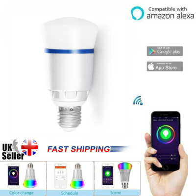 E27 10W Smart Birne Fernbedienung RGB LED WiFi Licht Lampe Amazon Alexa Google
