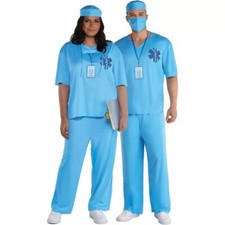 Doctor Nurse Adult Unisex ER Surgeon Scrubs Halloween Costume - Standard 3914