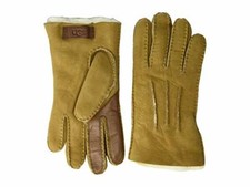 NWT UGG Contrast Water Resistant Sheepskin Tech Mens Gloves Chestnut M