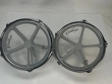 ASHTHORPE UT REMO DRUM HEAD PAIR LOT 10" CHROME BRACKET PRE OWNED