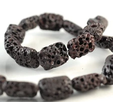 18X13MM BROWN VOLCANIC BASALTIC LAVA GEMSTONE RECTANGLE LOOSE BEADS 15.5inch