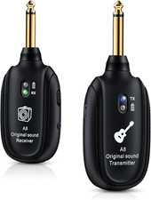 A8 Wireless Guitar System UHF 2 Modes, Rechargeable Li-Battery, 100Ft Range, Plu