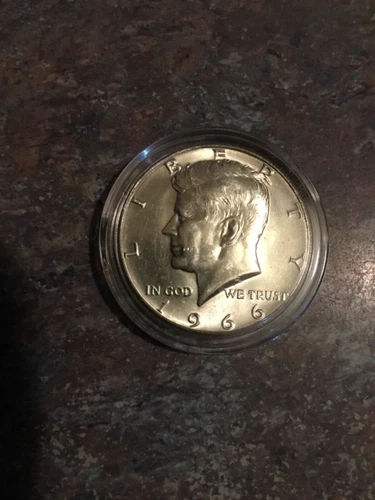 1966 KENNEDY HALF DOLLAR BU IN CAPSULE 40% SILVER