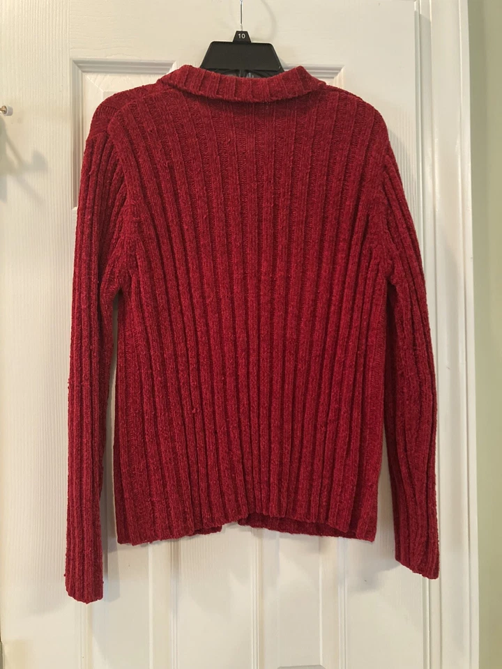 Chaqueta para mujer Jason Maxwell roja lisa 100 % acrílico manga larga cremallera talla S Foto 2 de 4