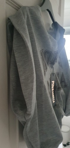 Pink Vanilla Womens Grey Carolina Varsity Double Layer Crop Top - Picture 5 of 9