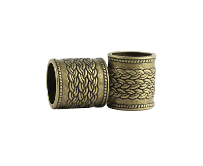 4 Großlochperlen ''Tribun'' bronze Ø 10 mm Armband Haarperle Bartperle ethnisch