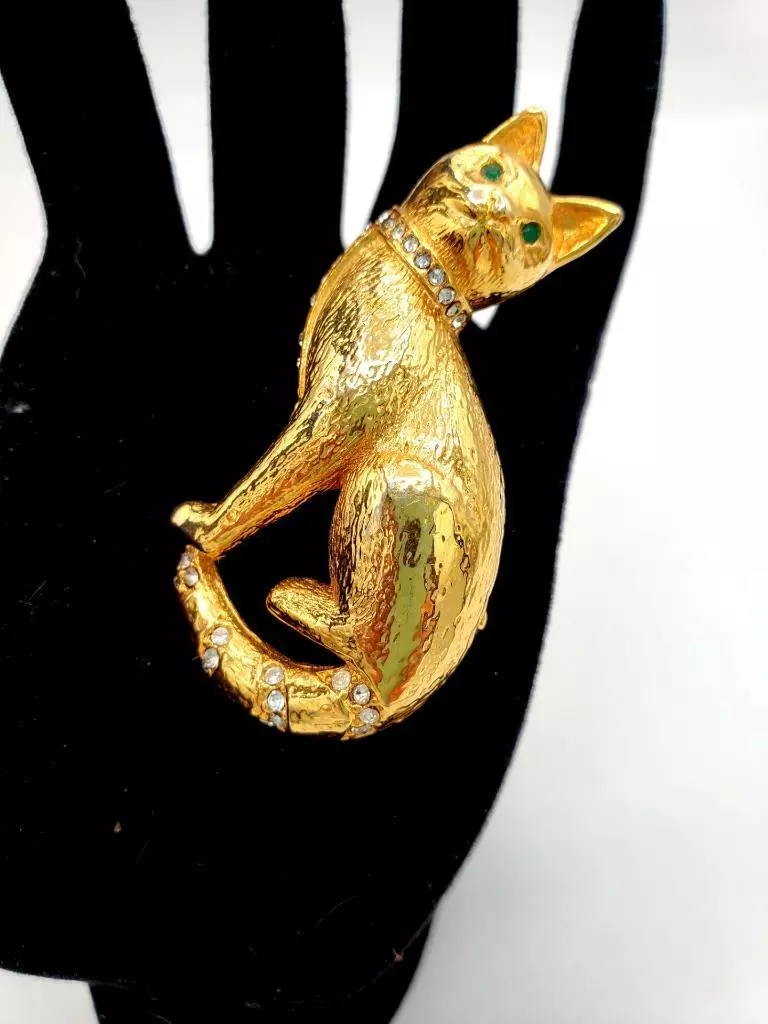 Gorgeous Unsigned CHRISTIAN DIOR Gold-plated Crystal Rhinestone
