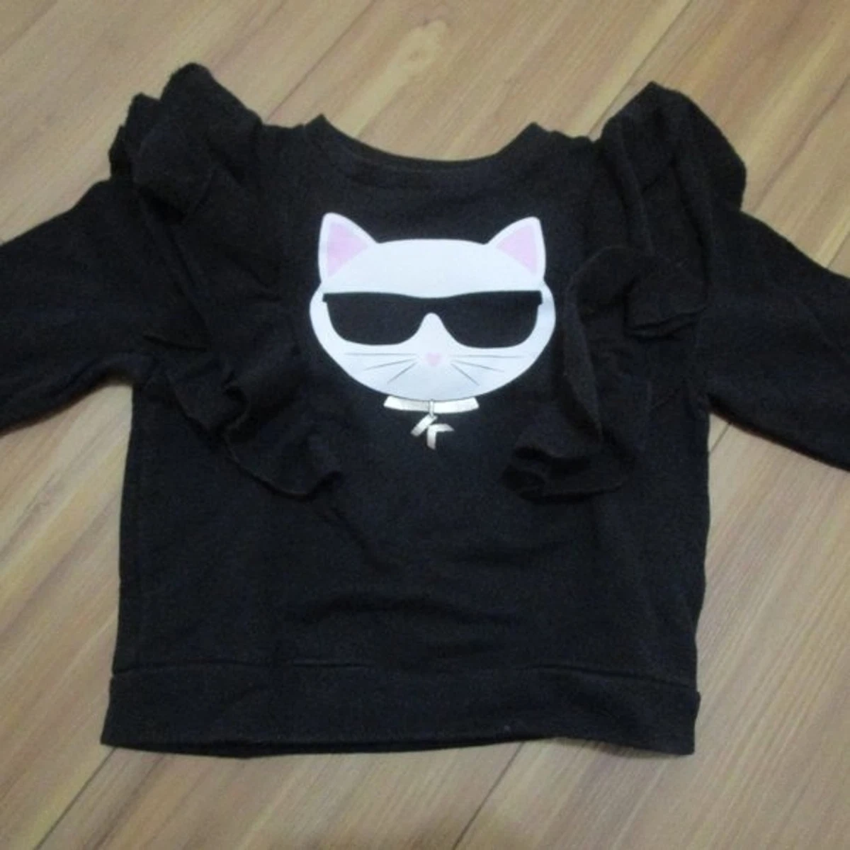 Karl Lagerfeld Kids cat print ruffle sweatshirt 6 eBay