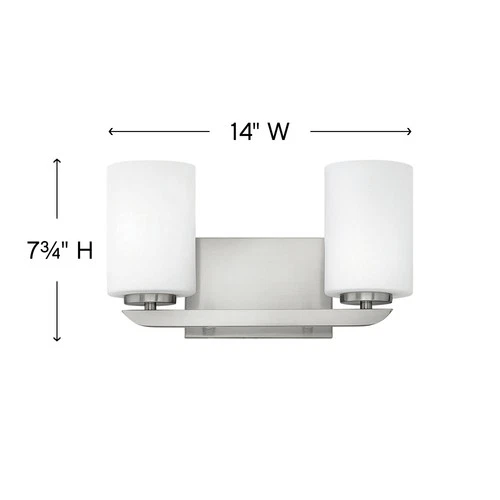 Hinkley Lighting 55022 Nickel 2-Light Vanity Light From The Kyra Collection - Picture 5 of 5