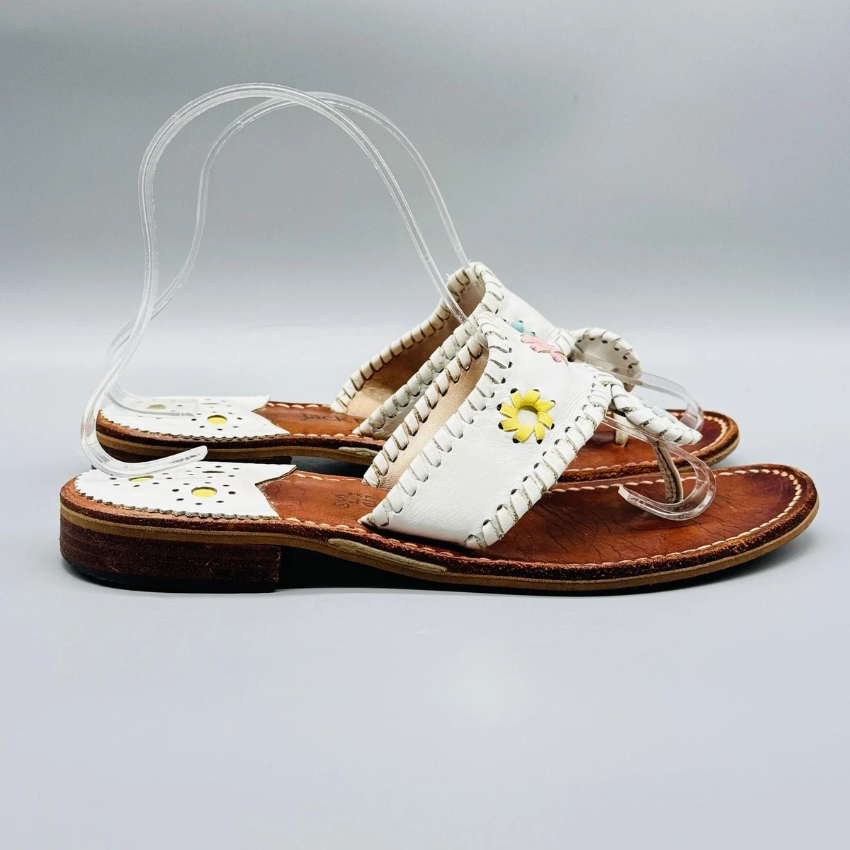 Sandales Jack Rogers Taille 9 En Cuir Doré - Occasion, Style Flip-flop