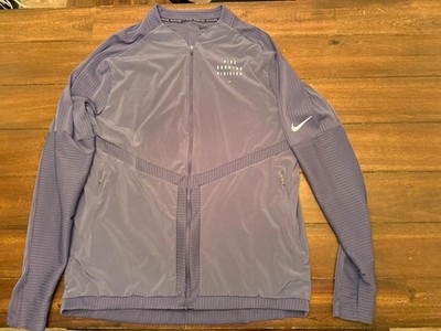 Nike Running Division Dri-FIT Grey Full-Zip Track Jacket Men s L