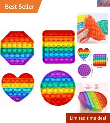 Random 4 Pcs Fidget Toys,Push Pop Fidget Sensory Toys Set,Stress Relief Gifts...