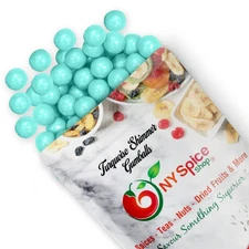 Premium Turquoise Shimmer Gumballs – Cotton Candy Flavor Bulk Bubble Gum Fresh