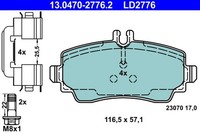 Bremsbelagsatz Scheibenbremse Ate Ceramic 13.0470-2776.2 FüR Mercedes Klasse 140