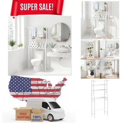 Sleek 3-Tier Bathroom Shelf Rack with Hanging Rod - Ideal for Toiletry Storage