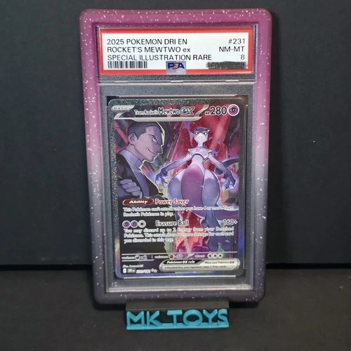 2025 POKEMON #231 TEAM ROCKET'S MEWTWO EX PSA 8 DRI EN- DESTINED RIVALS