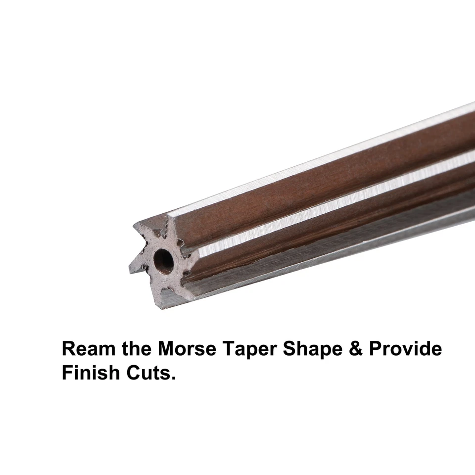 MT1 Morse Escariador Cónico 6 Flautas Acabado Vástago Recto H8 Aleación Herramienta Acero Foto 3 de 4