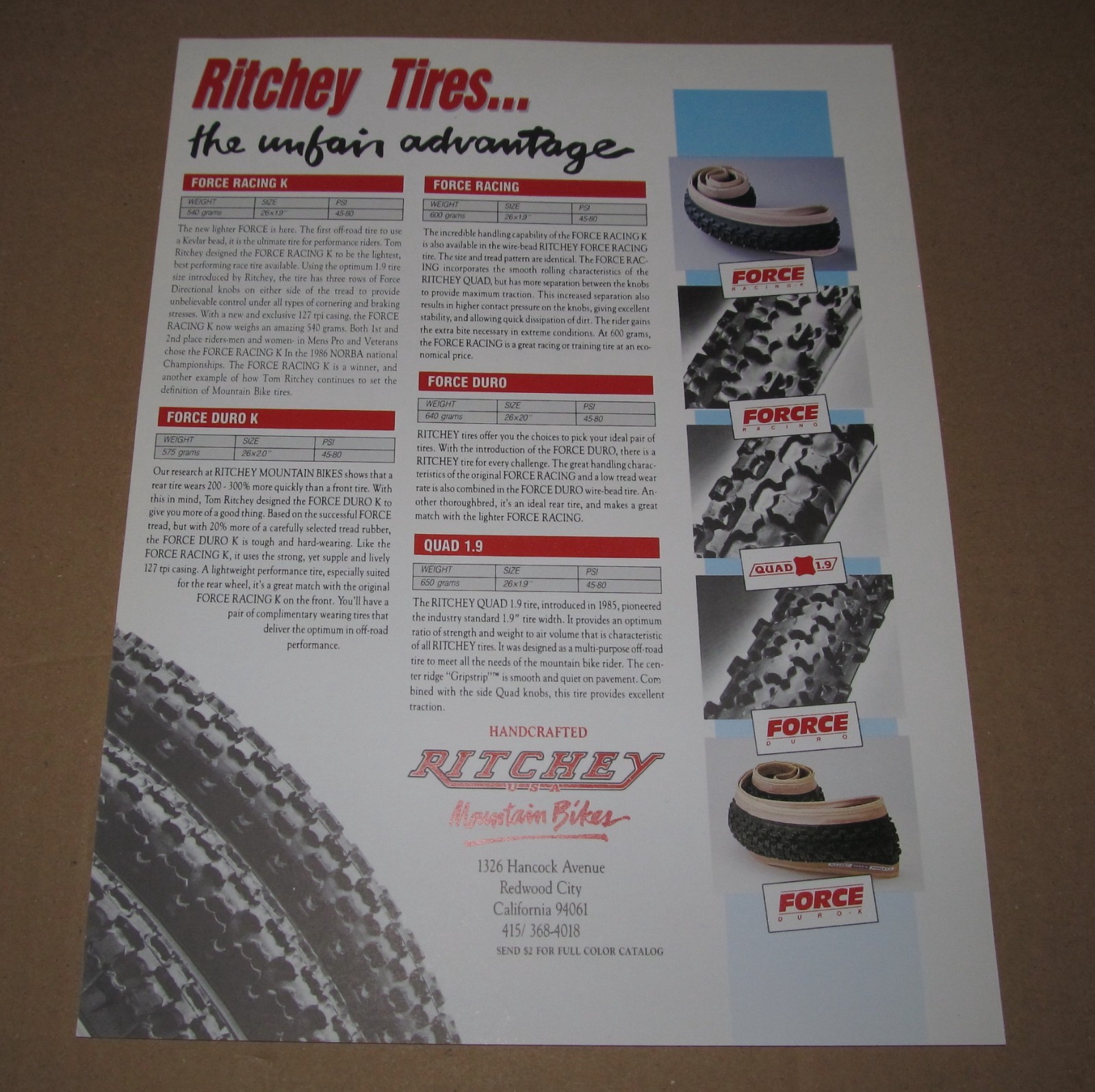 Tires, Clothing, Bars, Stems, Rims, Bottles Brochure