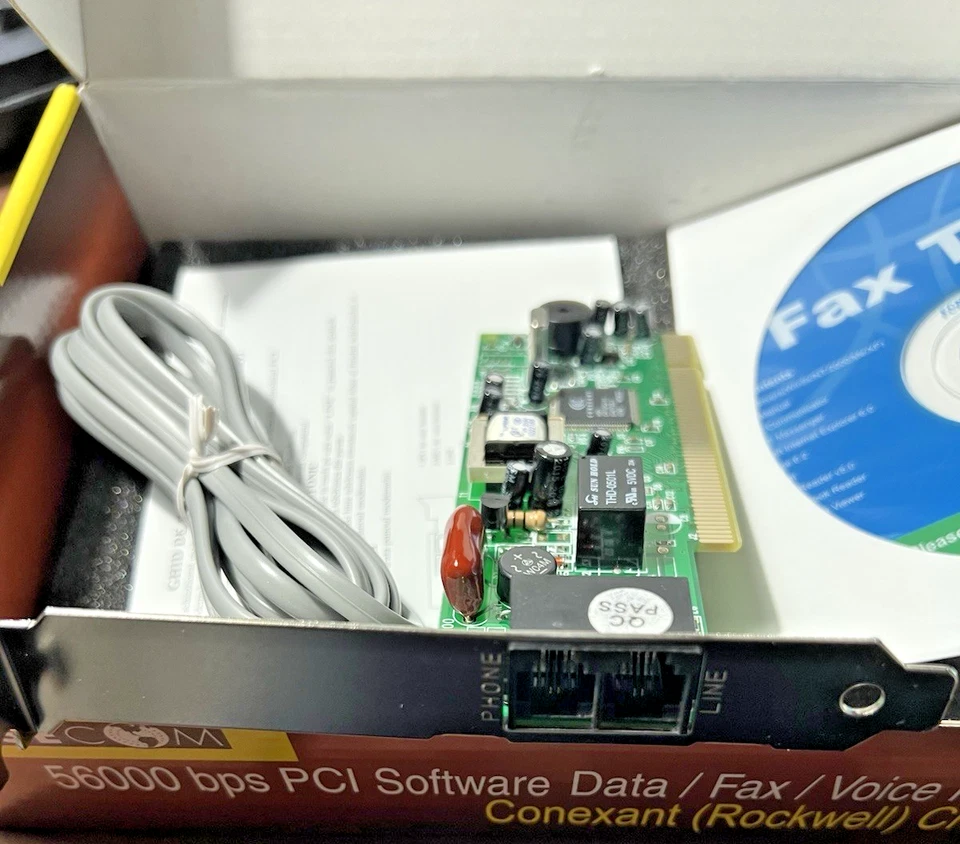 Scheda PCI-VOICE Modem/SFTWARE DATA/Fax  56000BPS chipset Conexant CTR-21 NUOVO - Immagine 4 di 4