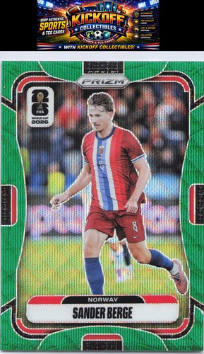 2026 Panini Prizm FIFA World Cup #328 Sander Berge Green Prizms #/5