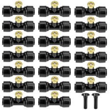 20 Pack Brass Mister Nozzles with 20 Pack Misting Nozzle Tees with 2 Pack End Pl